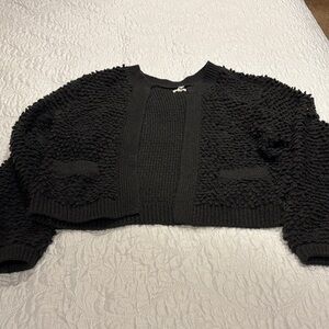 Aerie Black Textured Cardigan
